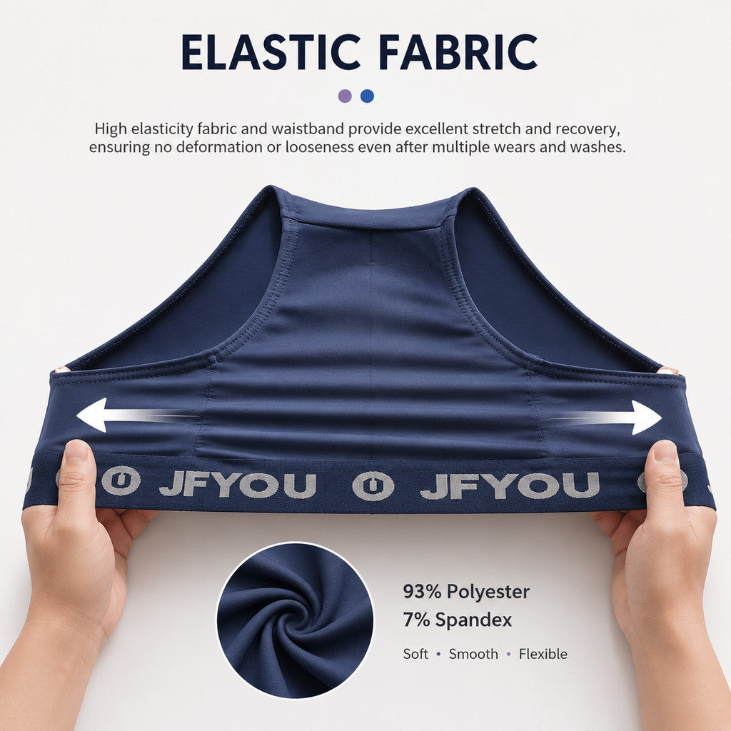JFYOU Ice Silk Quick Dry Boxer Briefs for Men, Cooling Breathable Stretch Underwear with 3D Support Pouch