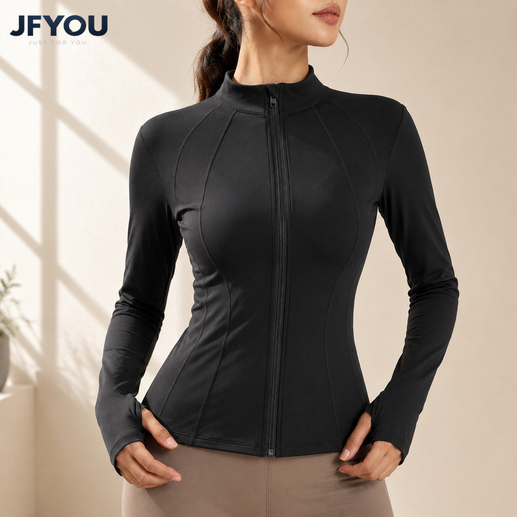 JFYOU Women's UV Protection Sports Jacket Slim Fit Zip Up Yoga Running Gym Jacket Lightweight
