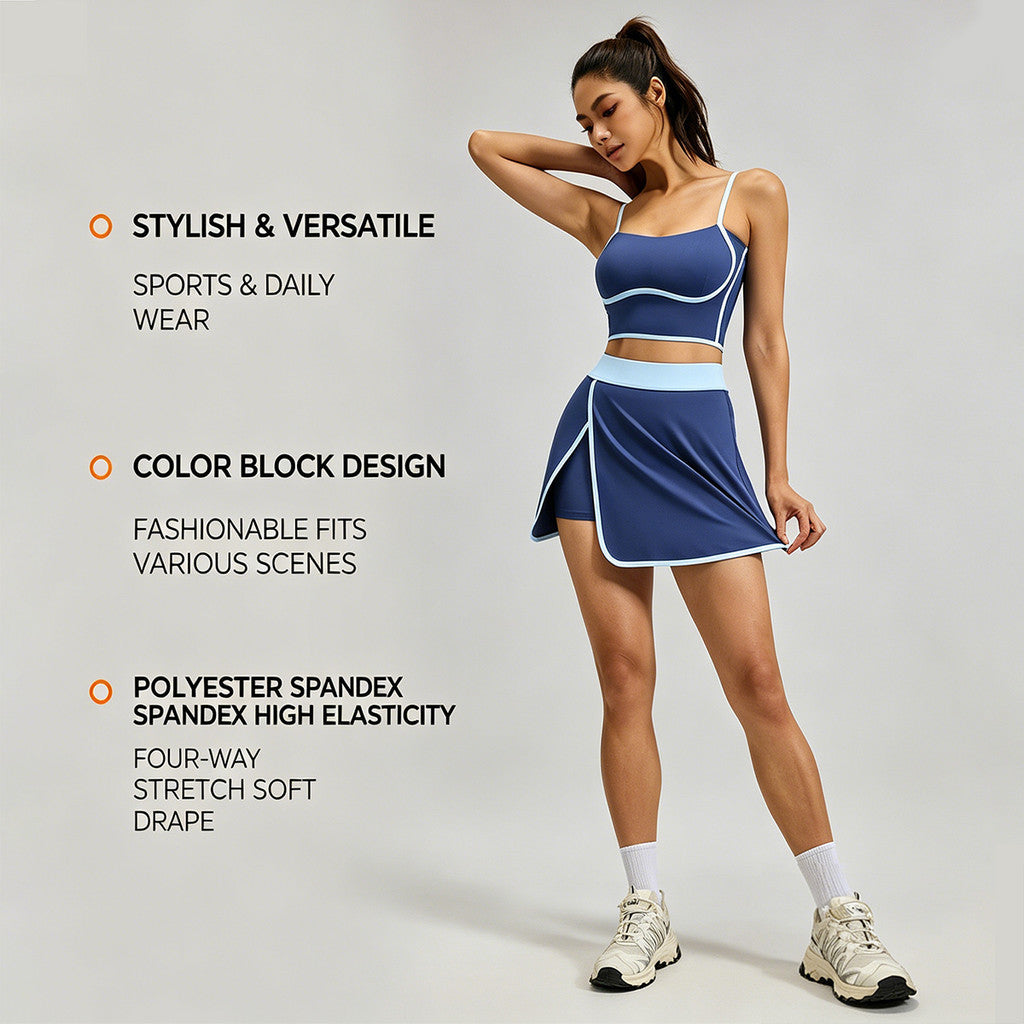JFYOU Women’s Tennis Golf Skirt with Built-in Shorts & Pocket High Waist Athletic Skort for Yoga Gym