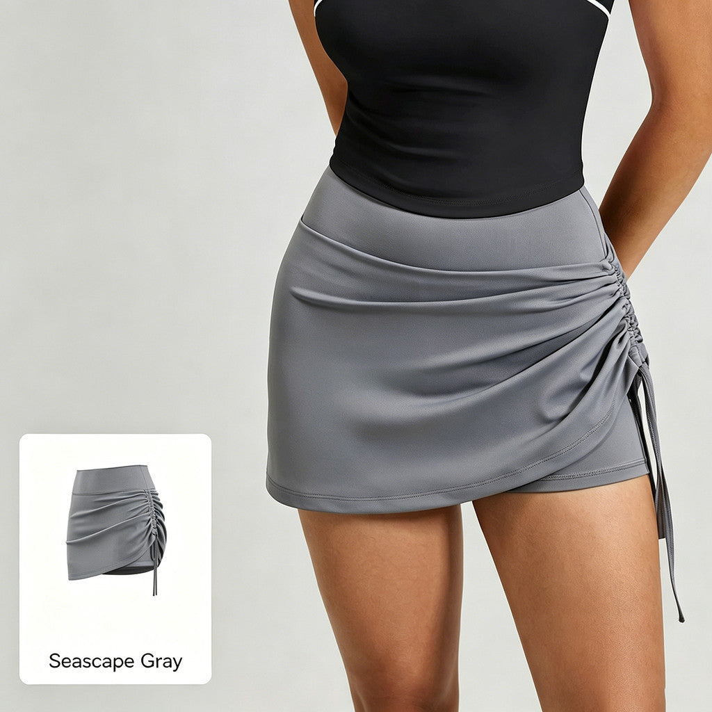 JFYOU Stretch Fabric 2 in 1 Sports Skort Women High Waist Tummy Control Shorts for Volleyball Gym Outdoor Workout