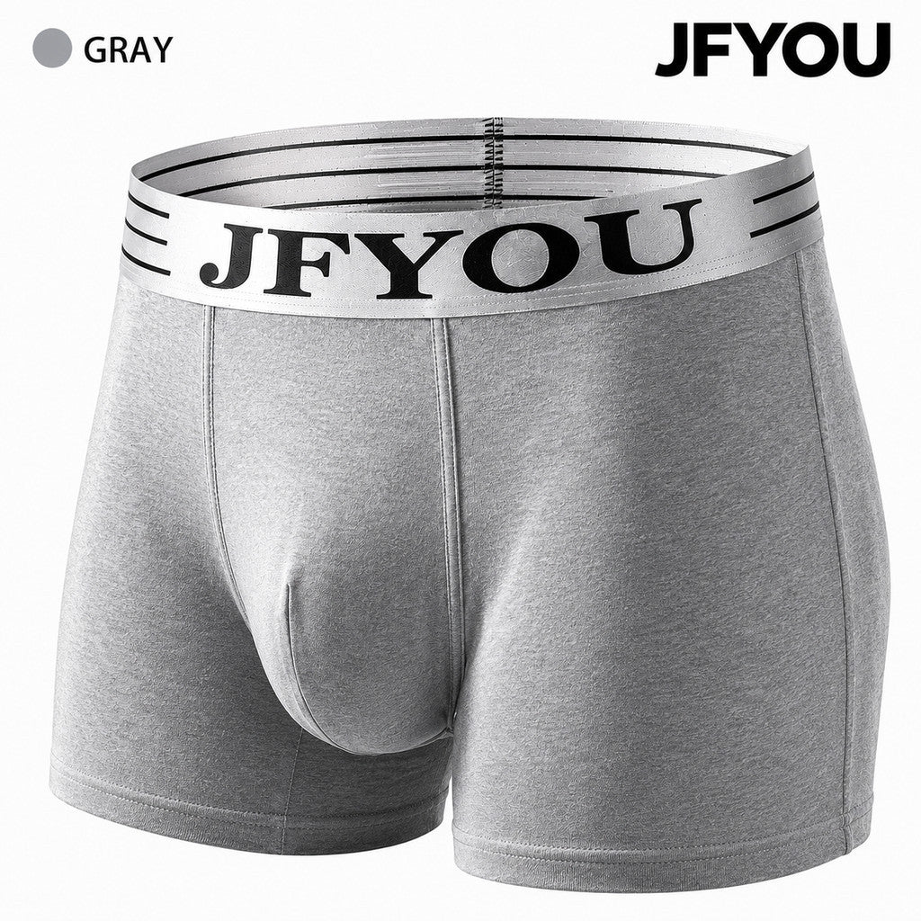 JFYOU Premium Cotton Boxer Briefs for Men | Soft Breathable Stretch Underwear | 3D Comfort Pouch