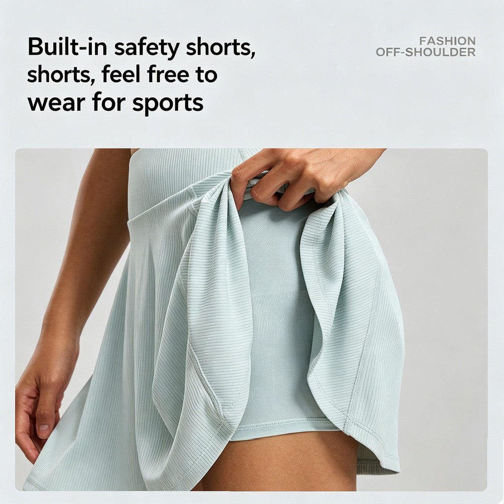 JFYOU Premium Active Skort Women Quick Dry High Waist Workout Tennis Skirt Built-in Safety Shorts