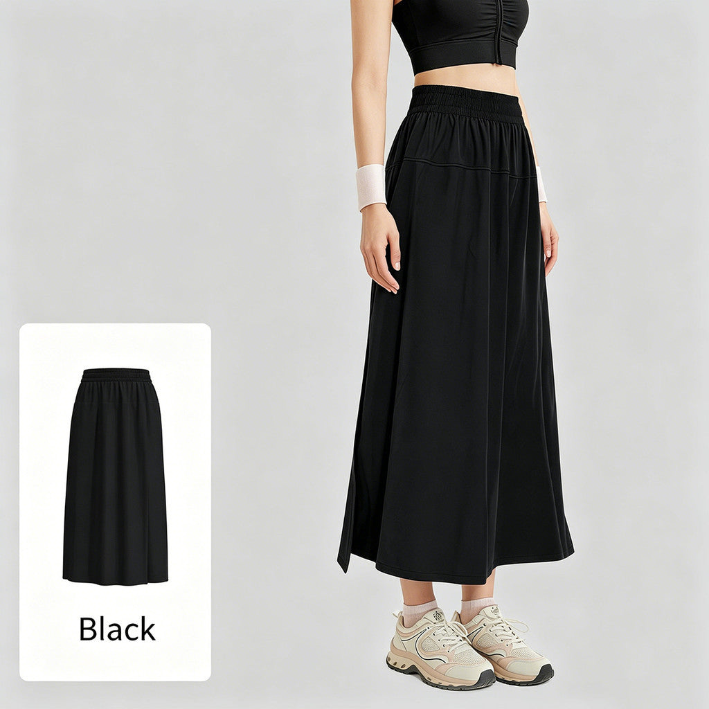 JFYOU 2-Way Convertible Skirt Pants for Women Elegant Maxi Skirt & Wide-Leg Pants in One