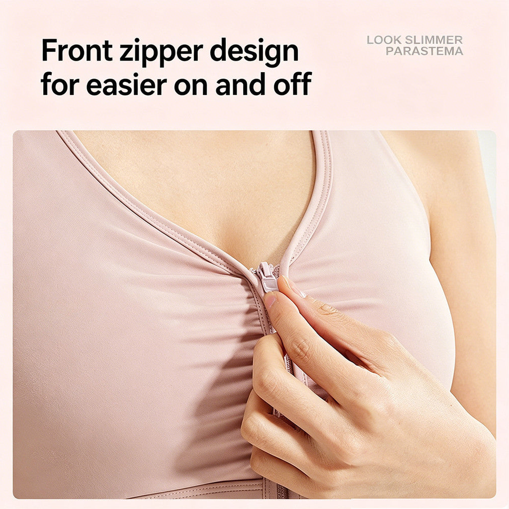 JFYOU Women Front Zip Sports Bra High Impact Support Beauty Back Running Yoga Gym Fitness Bra