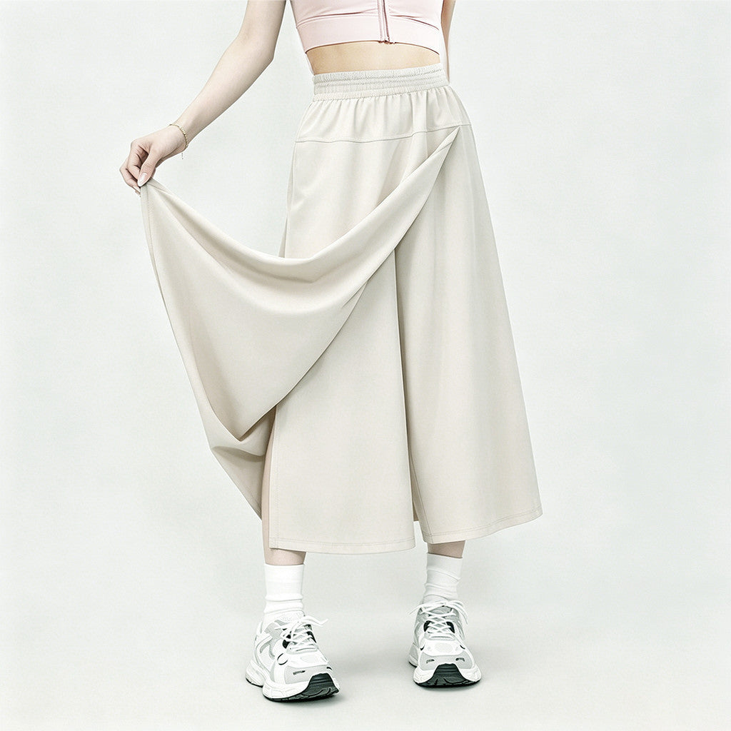 JFYOU Women's Convertible Maxi Skirt Pants | 2-Way Athleisure Wide Leg Pants