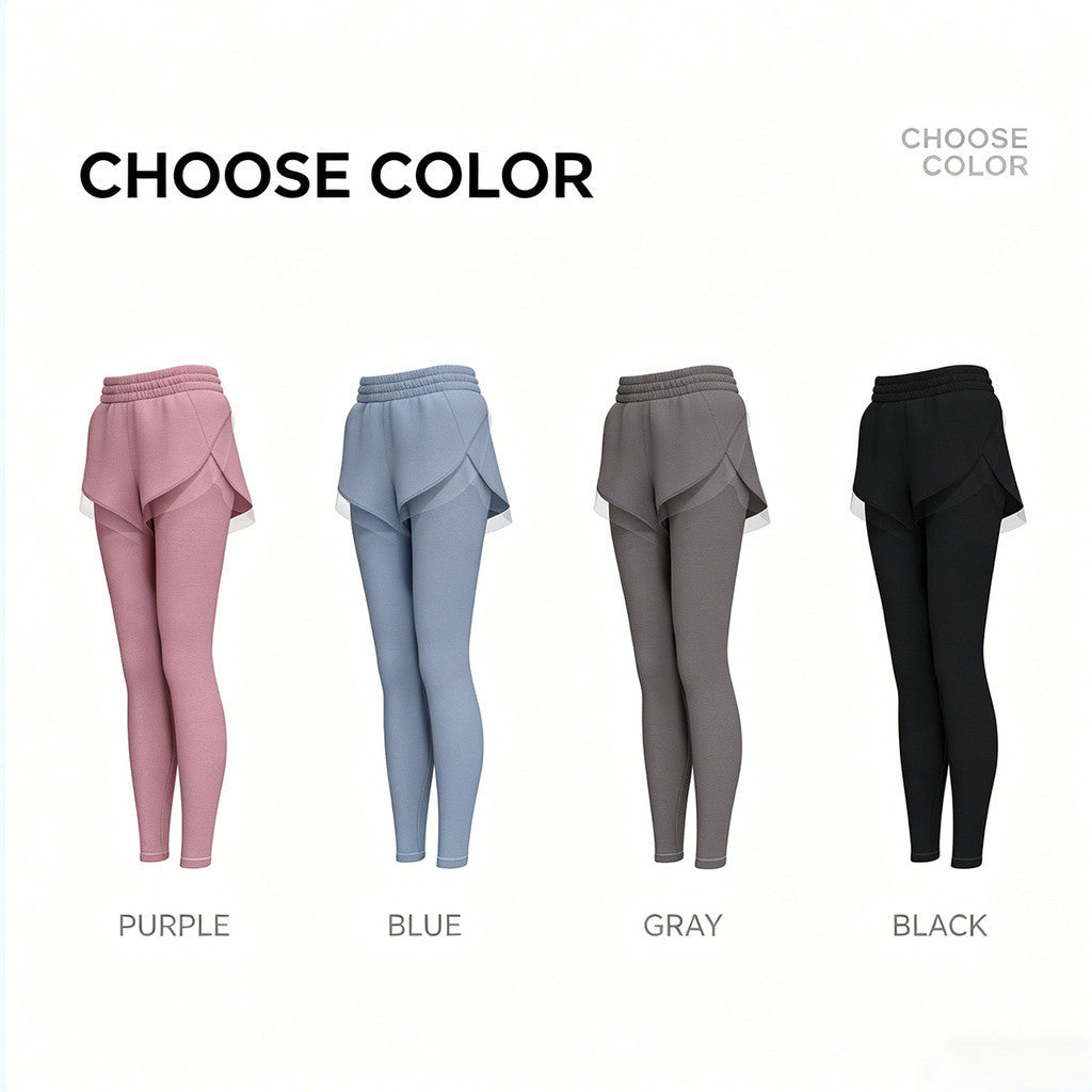 JFYOU Women's 2-in-1 Training Leggings | Layered Shorts with Phone Pocket High Waist Activewear