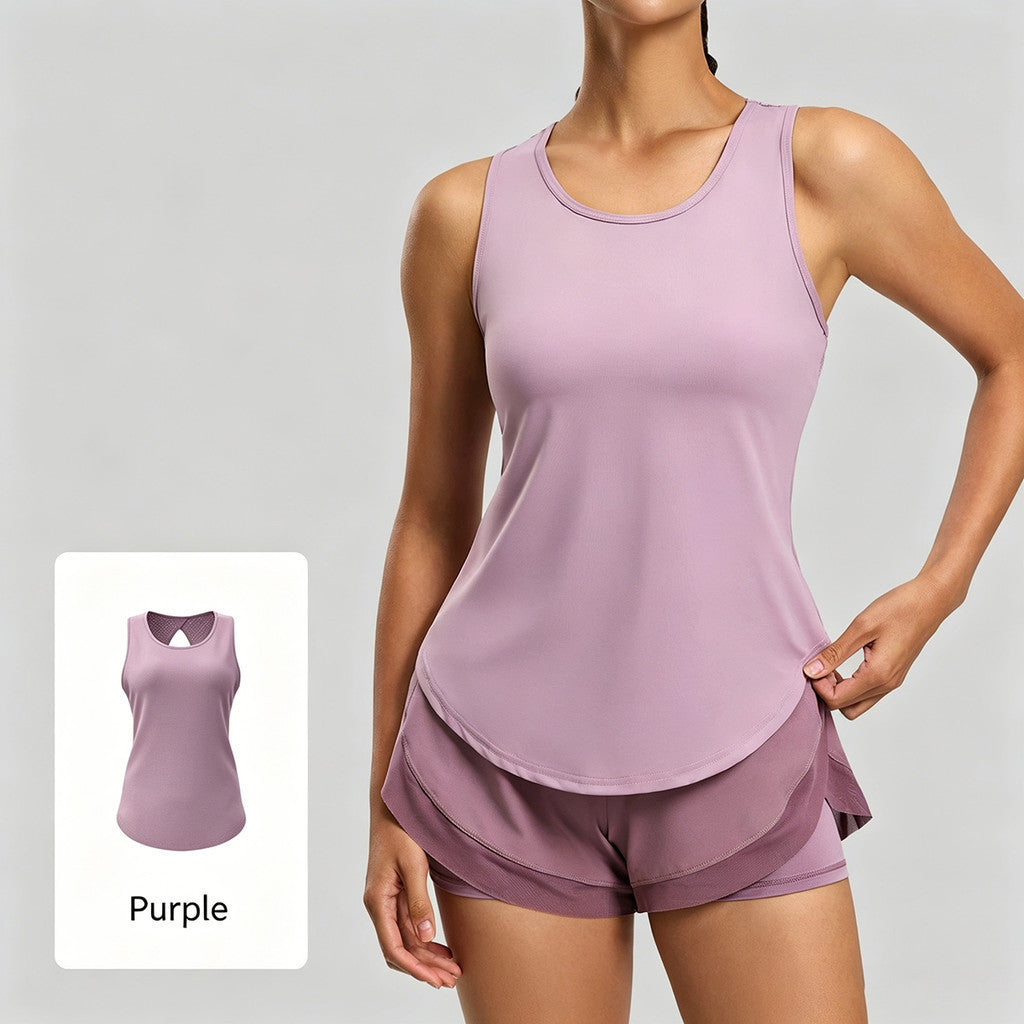 JFYOU Women's Lightweight Athletic Tank Top Moisture Wicking Sleeveless Fitness Shirt for Yoga Gym