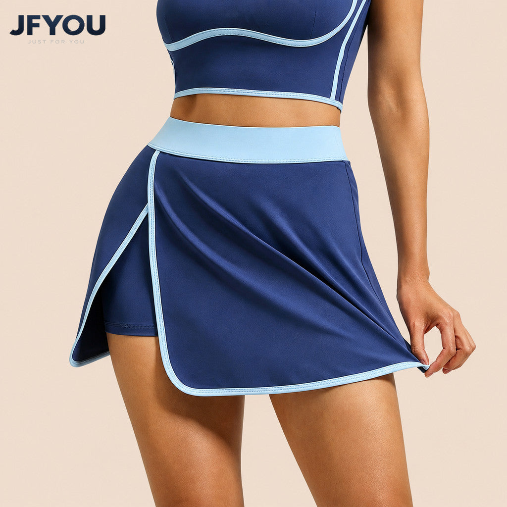 JFYOU Women’s Tennis Golf Skirt with Built-in Shorts & Pocket High Waist Athletic Skort for Yoga Gym
