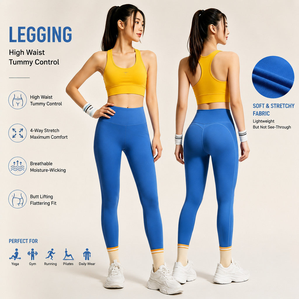 JFYOU Women's High Waist Naked Feel Butt Lift Leggings Tummy Control Yoga Gym Fitness Running Pants