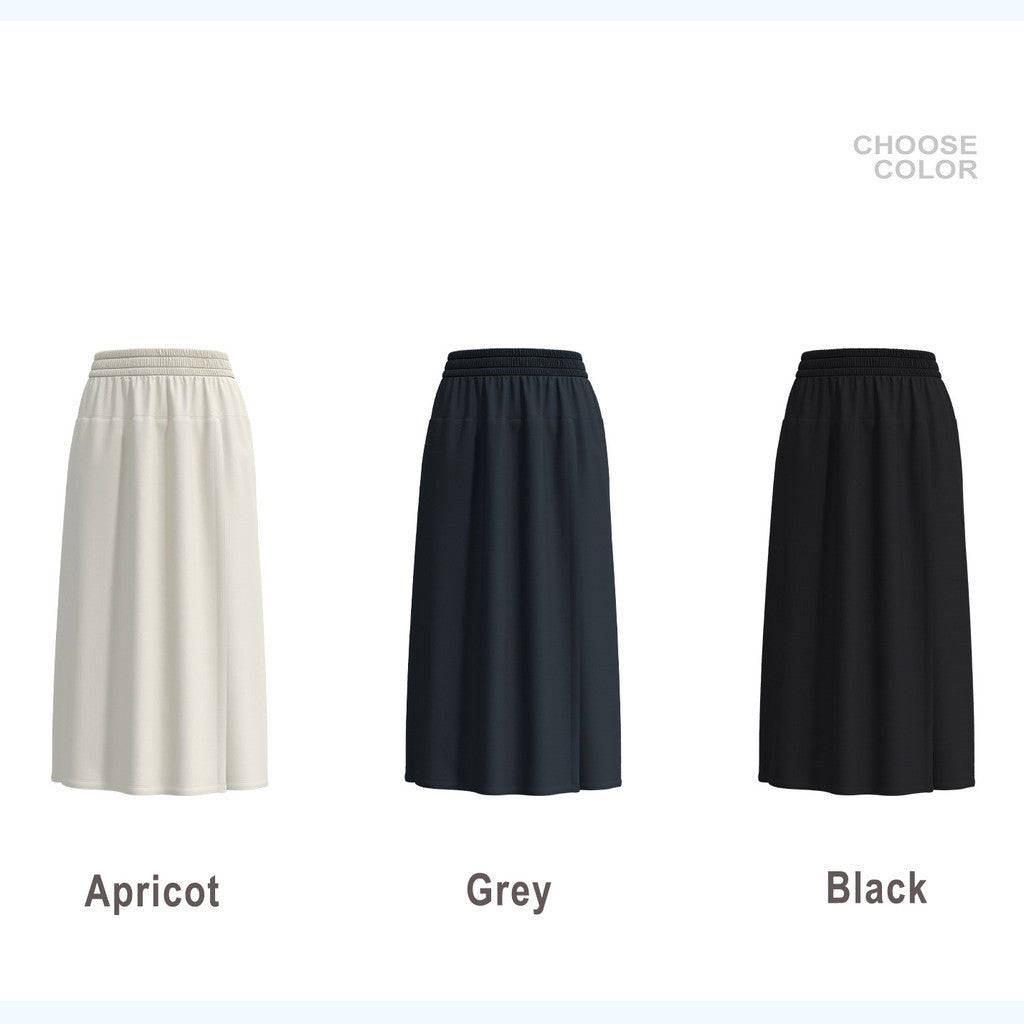 JFYOU 2-in-1 Convertible Skort Pants Women Elastic Waist Two Ways Wear Long Skirt Wide Leg Workout Yoga Trousers