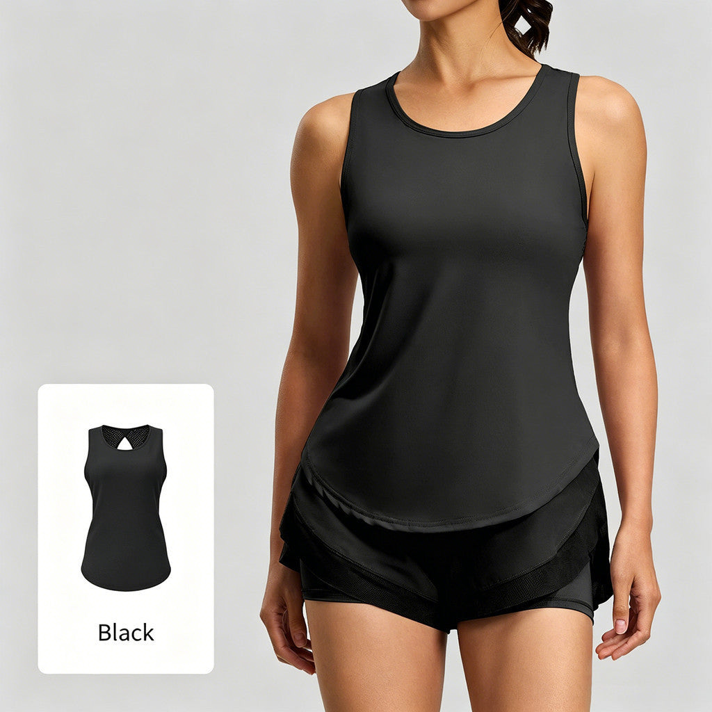 JFYOU Women's Lightweight Athletic Tank Top Moisture Wicking Sleeveless Fitness Shirt for Yoga Gym