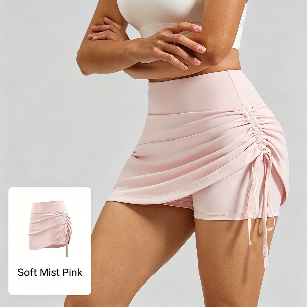 JFYOU Adjustable Side Tie High Waist Athletic Skort, Women Active Skirt With Built In Liner Shorts For Daily Sports