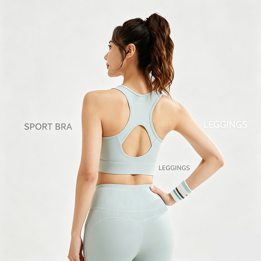 JFYOU Yoga  Sports Padded Wire-Free Sports Bra Front Zip & Backless Design