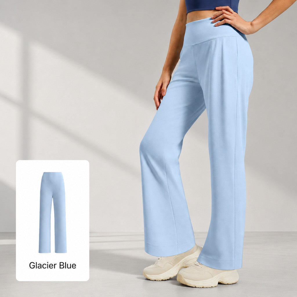 JFYOU Women's High Waist Wide Leg Pants with Hidden Back Pocket | Soft Polyester Active&Casual Wear