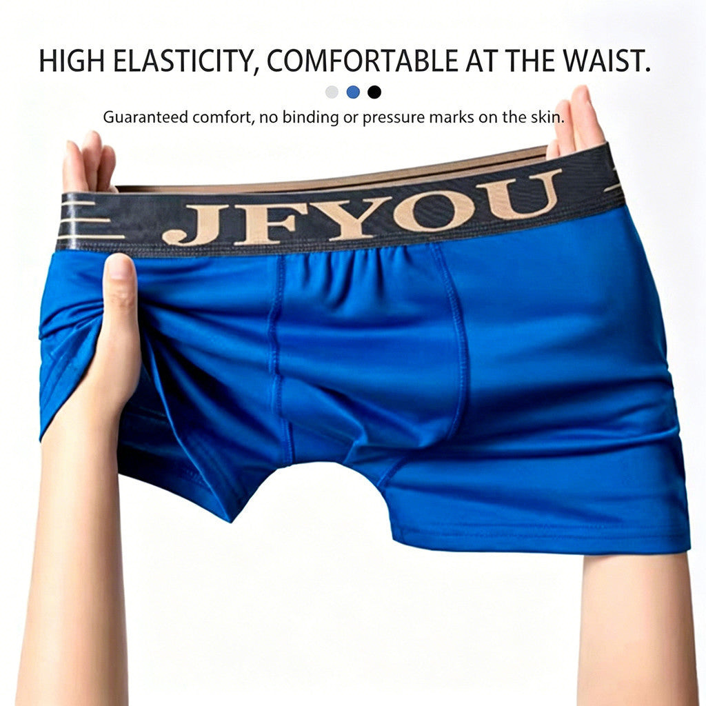 JFYOU Men's Premium Cotton Boxer Briefs | Soft Breathable Underwear | 3D Comfort Pouch