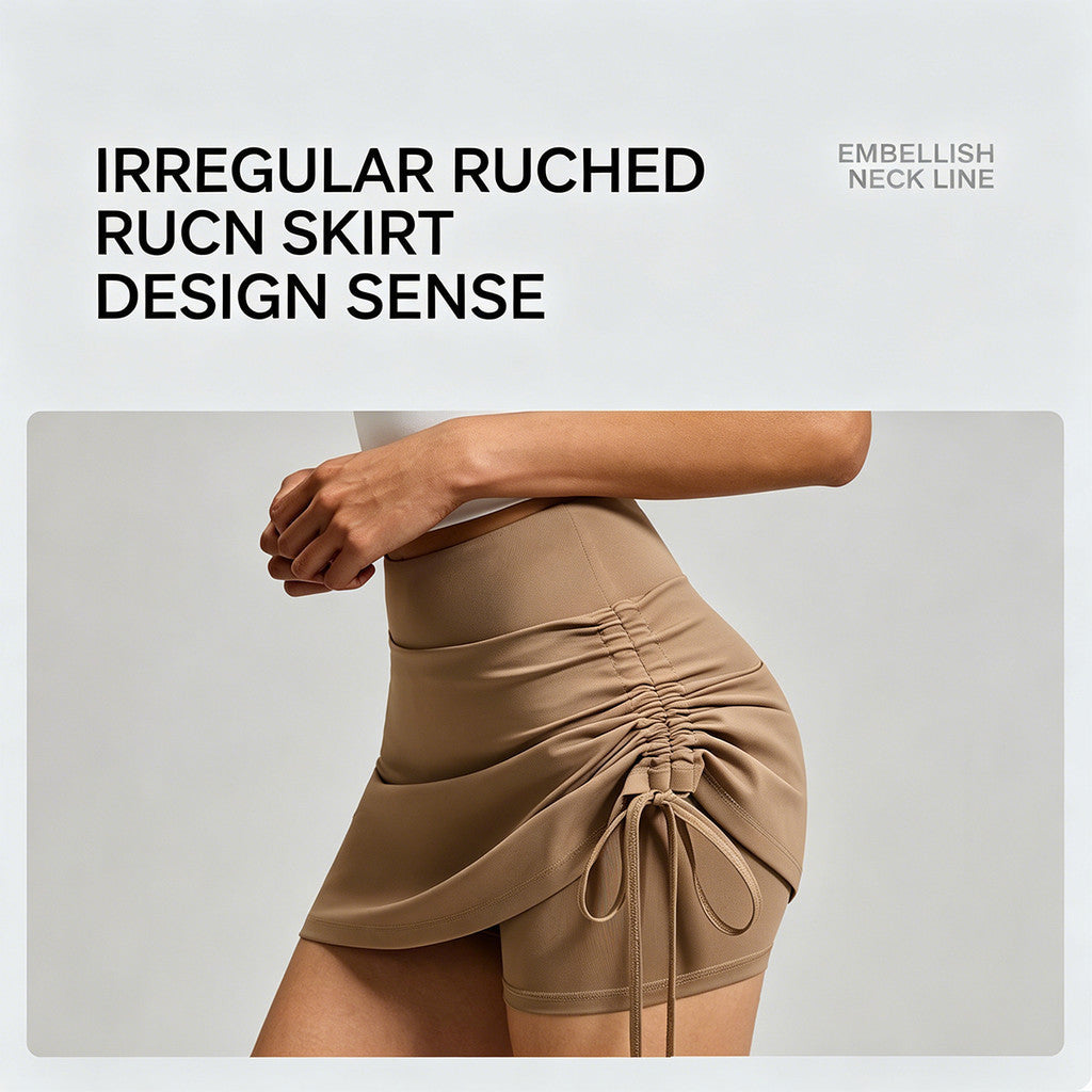 JFYOU Adjustable Side Tie High Waist Athletic Skort, Women Active Skirt With Built In Liner Shorts For Daily Sports