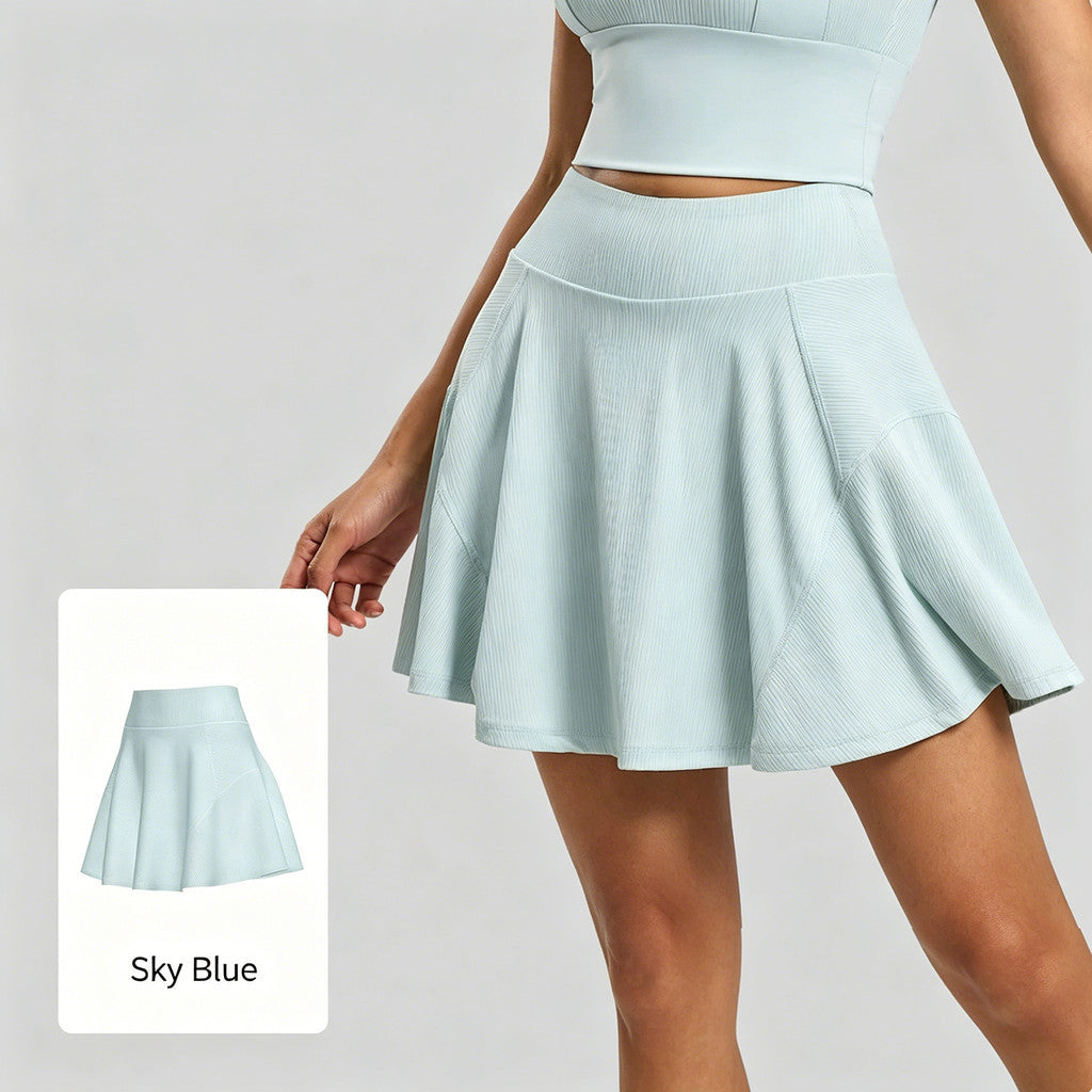 JFYOU Women's High Waist Tennis Skort Built-in Shorts Soft Stretch Active Skirt for Golf Running