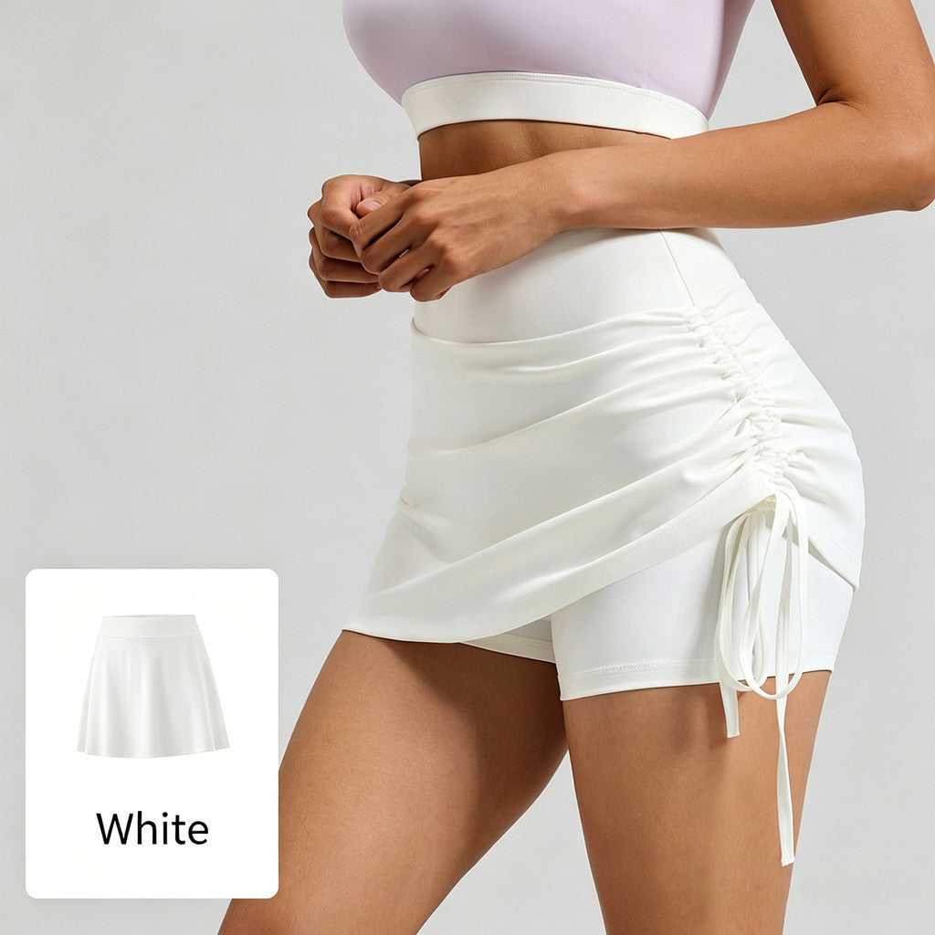 JFYOU Side Tie Design High Waist Active Skirt with Built-In Shorts Women Athletic Performance Skort