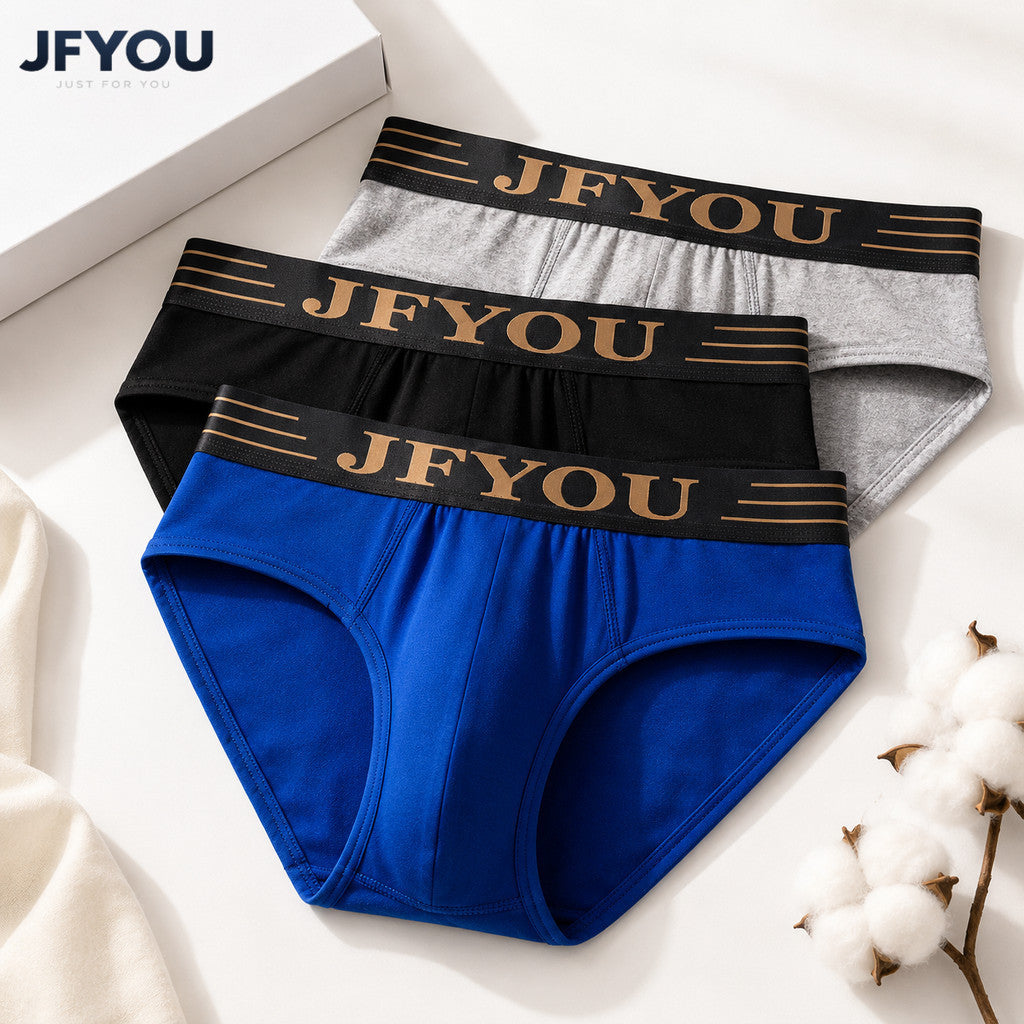JFYOU 3D Support Pouch Men’s Cotton Briefs, Soft Stretchy Breathable Daily Underwear for Guys Sizes