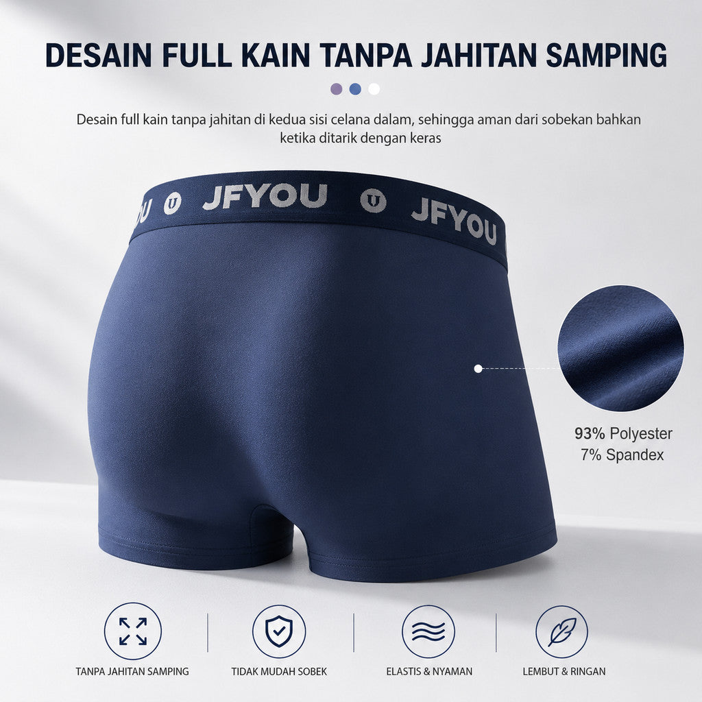 JFYOU Men's Boxer Briefs Ice Silk Cooling Underwear Soft Stretch U-Pouch Quick Dry Breathable