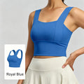 JFYOU Women's Ribbed Square Neck Sports Bra High Support Yoga Gym Workout Crop Top Fitness