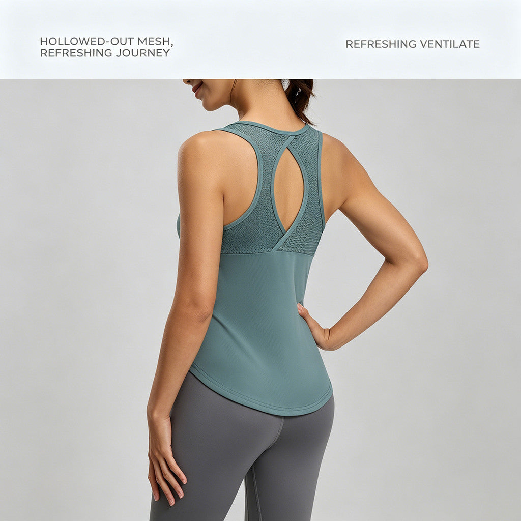 JFYOU Women's Lightweight Athletic Tank Top Moisture Wicking Sleeveless Fitness Shirt for Yoga Gym