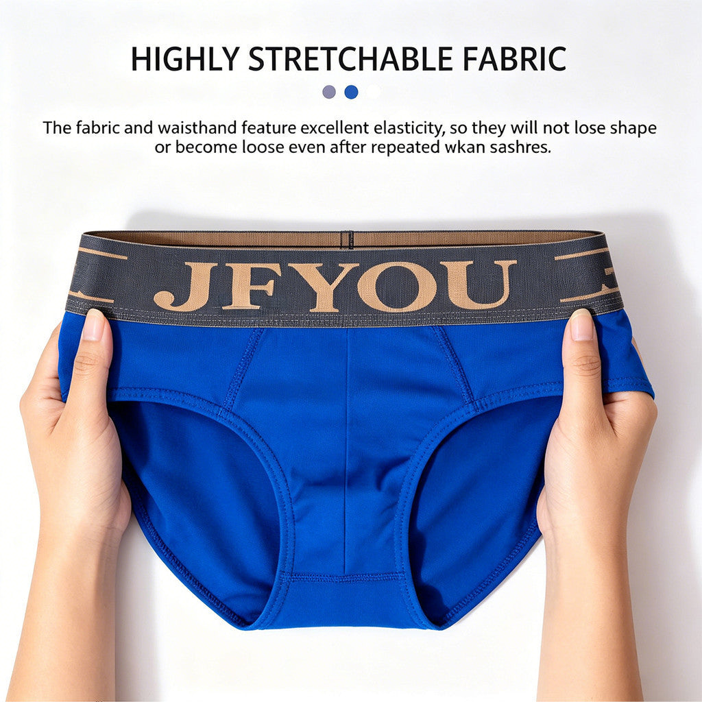 JFYOU Men's Cotton Brief Soft Breathable Stretch Underwear Everyday Comfort M-XXL
