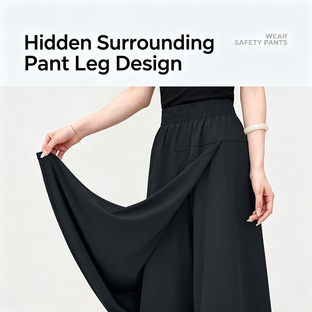 JFYOU 2-Way Convertible Skirt Pants for Women Elegant Maxi Skirt & Wide-Leg Pants in One