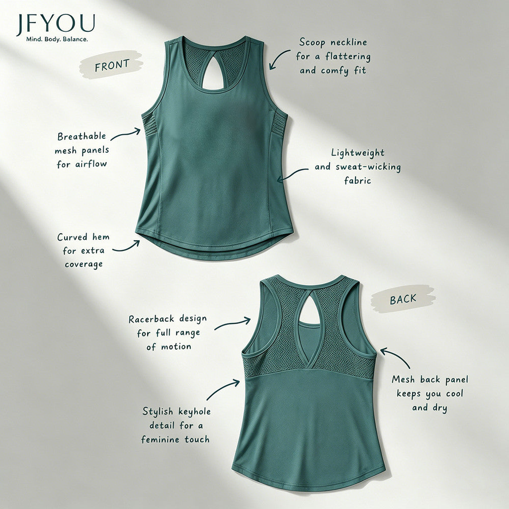 JFYOU  Women's Light Support Running Top Sports Tank Top Slim Top No Padded Gym Exercise Running