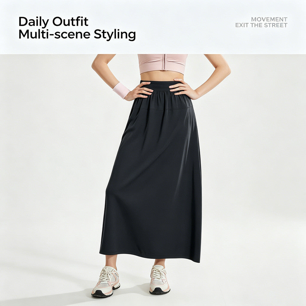 JFYOU Women's Convertible Maxi Skirt Pants | 2-Way Athleisure Wide Leg Pants
